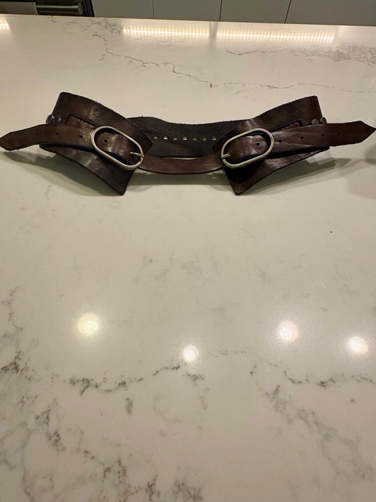 Campomaggi Italy studded leather corset waist double buckle Belt main image 5